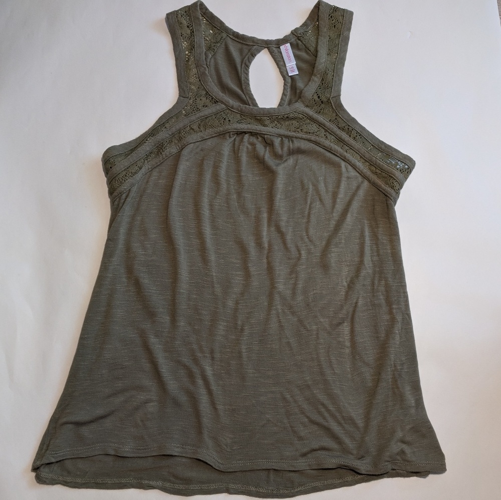 Flowy Crochet Lace Keyhole Tank Top